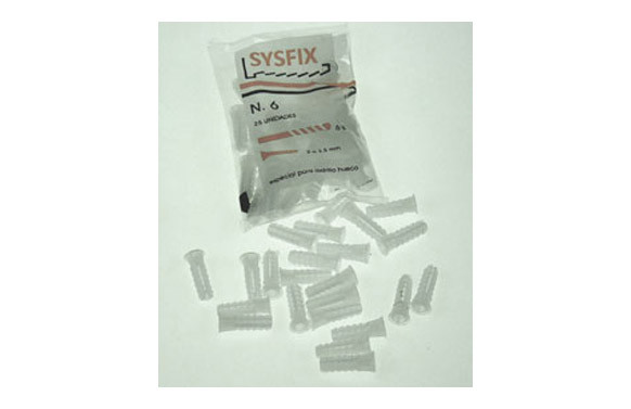 TACO ESTRIADO BLANCO (25 UNI) 10X40 MM