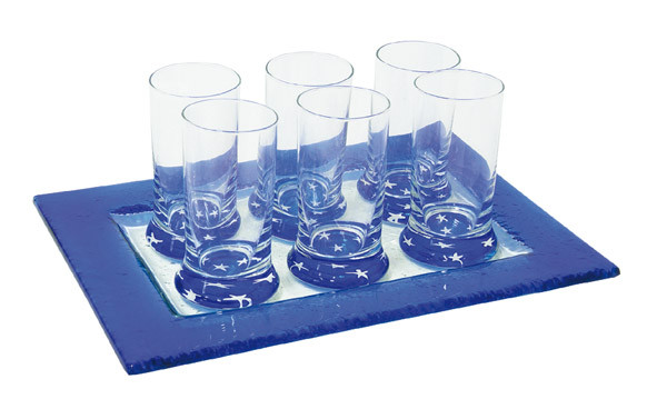 VASO CHUPITO ESTRELLAS AZUL 6 UNIDADES
