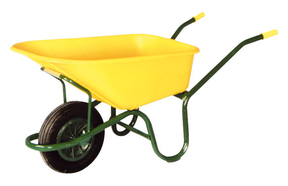 CARRETILLA NYLON AMARILLA C1/570 100 L RUEDA NEUMATICA