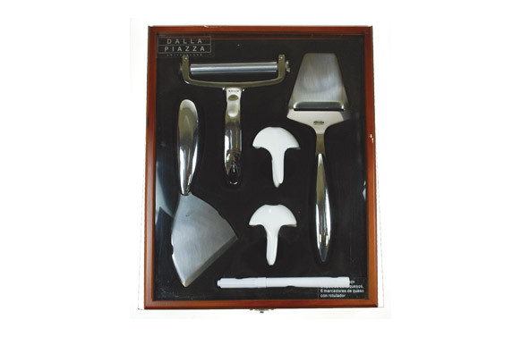 CUCHILLOS QUESO SET 5 PIEZAS CAJA MADERA