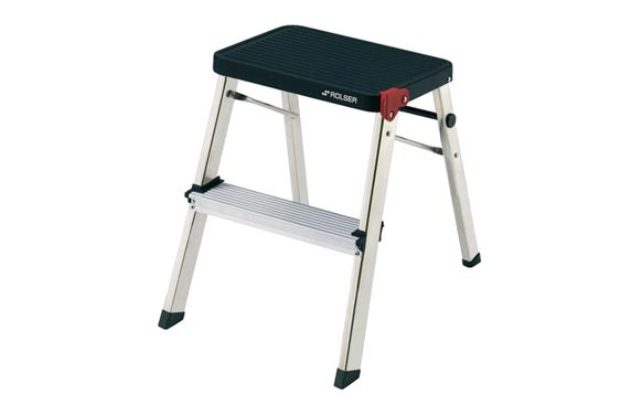 TABURETE DOMESTICO ALUMINIOM-2 2 PELDAÑOS NEGRO