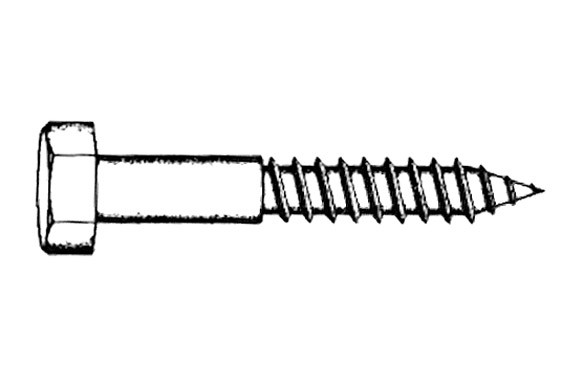 TIRAFONDO CABEZA HEXAGONAL ZINCADO (3 UN) 6X40MM DIN-571