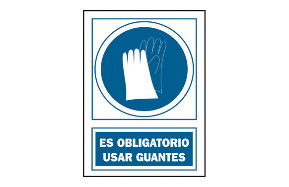 SEÑAL USO GUANTES OBLIGAT PVC 135 OBA-CAST