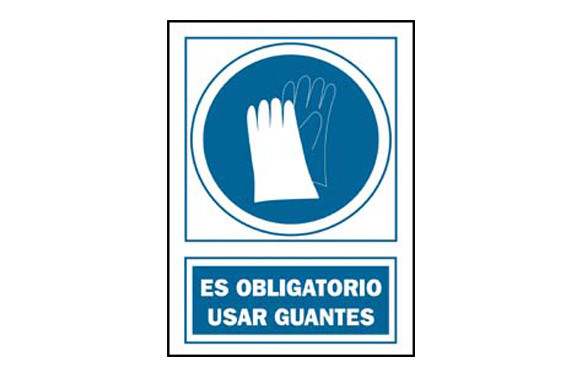 SEÑAL USO GUANTES OBLIGAT PVC 135 OBA-CAT