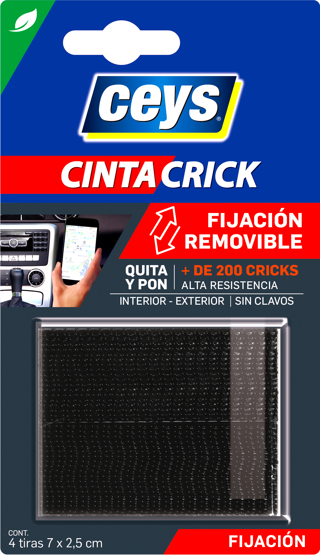 TACKCEYS CRICK 4 TIRAS 5 CM NEGRO