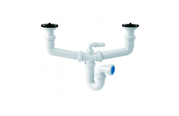 SIFON CENTRAL CURVO EXTENSIBLE HORIZONTAL VALVULA S-49 1 1/2
