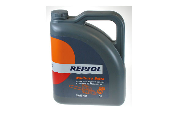ACEITE REPSOL MULTIUSO EXTRA SAE 40 5 L. ENGRASE GENERAL Y CADENAS MOTOSIERRA