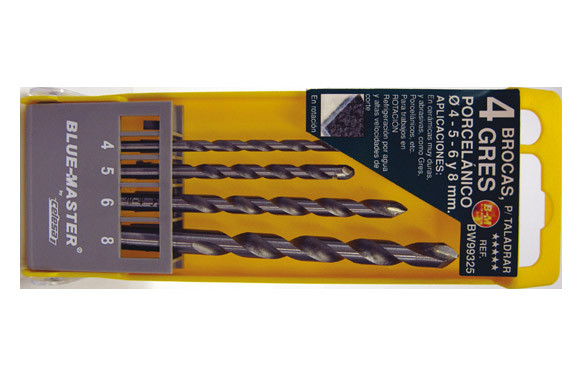 BROCA PARA CERAMICA BW9 4 PIEZAS 4-5-6-8 MM