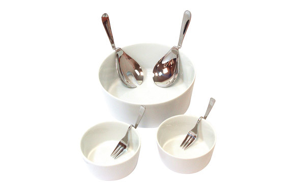 ENSALADERA DUO PORCELANA ENSALADERA +PLATOS +CUBIERTOS