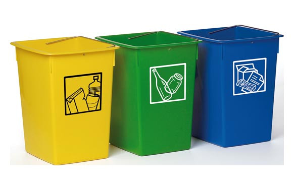 CUBETA RECICLAR 26L CON ASA AMARILLO