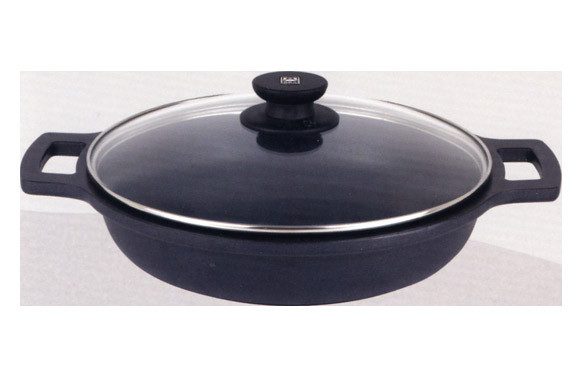 CAZUELA BAJA ALUMINIO FUNDIDO CON TAPA 30 CM INDUCCION