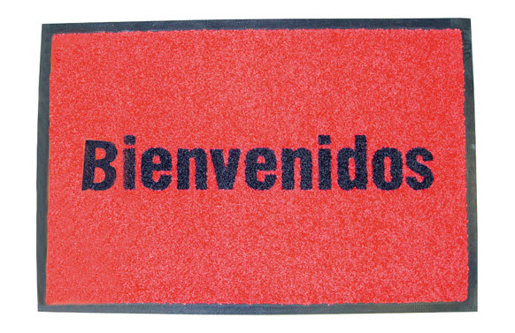 ALFOMBRA BIENVENIDOS 50X75 ROJA