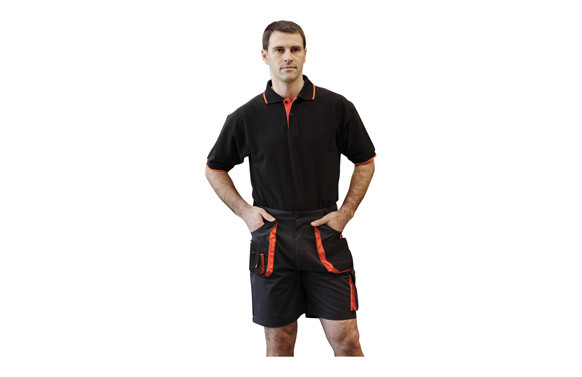 PANTALON CORTO TOP RANGE T.M NEGRO / NARANJA