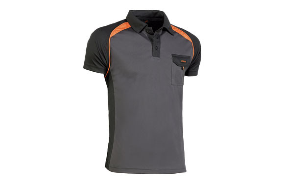 POLO COOLWAY TOP RANGE T.M NEGRO / NARANJA