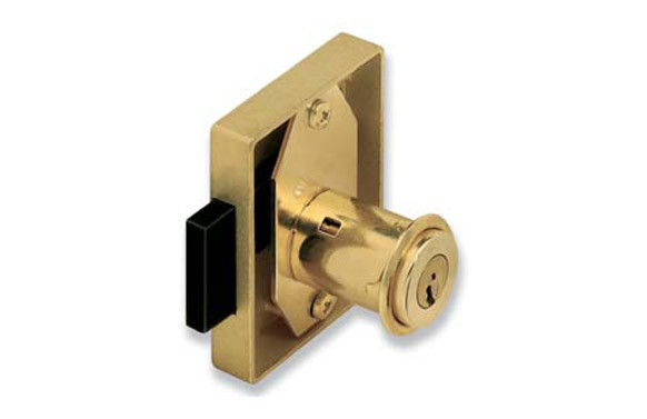CERRADURA SOBREPONER MUEBLE BOMBILLO 25MM 23R/25 MM LATONADA