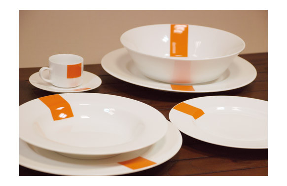 TAZA CAFE PORCELANA JUEGO 6 UNIDADES NARANJA VERTICAL