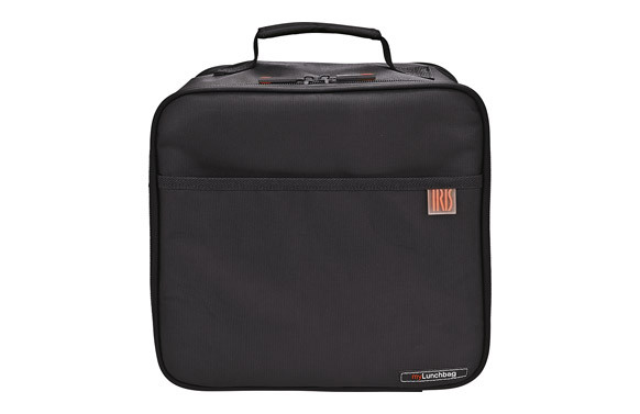 BOLSA PORTA ALIMENTOS MAXI NEGRA FILO ROJO