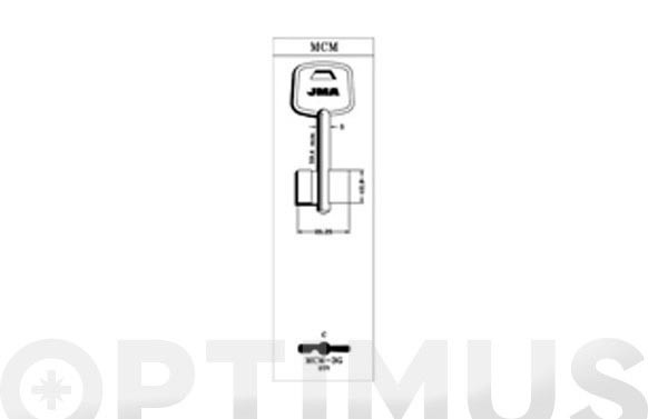 LLAVE GORJA LATON JMA MCM- 3G