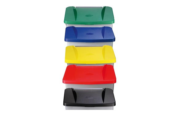 CONTENEDOR SELECTIVO VERDE 120 L PEDAL Y RUEDAS