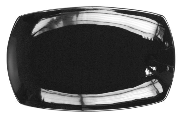 BANDEJA PORCELANA COLOR RECTANGULAR 33 CM LOTTO-NEGRA