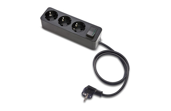 BASE MULTIPEDIA CON INTERRUPTOR 4 TOMAS BIPOLAR 10-16A NEGRO