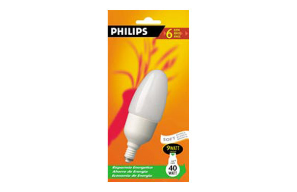 LAMPARA AHORRO SLIM VELA BL 9W E14 827