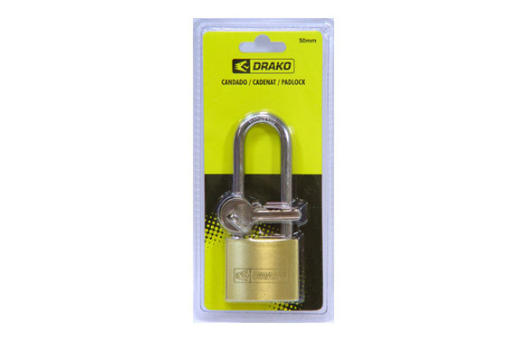 CANDADO LATON BLISTER DRAKO 50 MM A/LARG