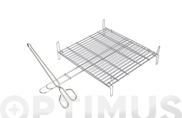 PARRILLA DOBLE INOX  18/8 50 X 50 CM