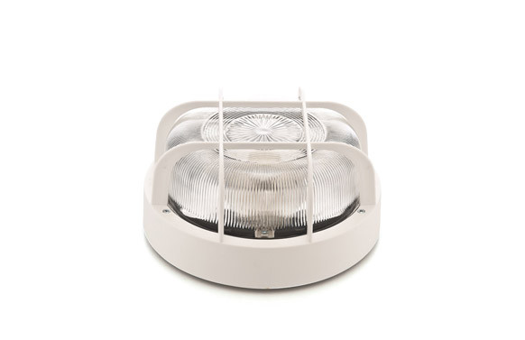 APLIQUE REDONDO 100 W CON REJILLA BLANCO