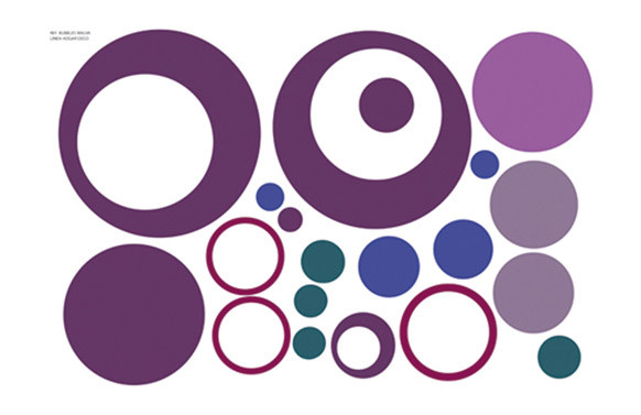 LAMINA DECO ADHESIVA REMOVIBLE BUBBLES MALVA