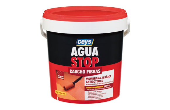 AGUA STOP CAUCHO ACRILICO FIBRAS 5 KG GRIS