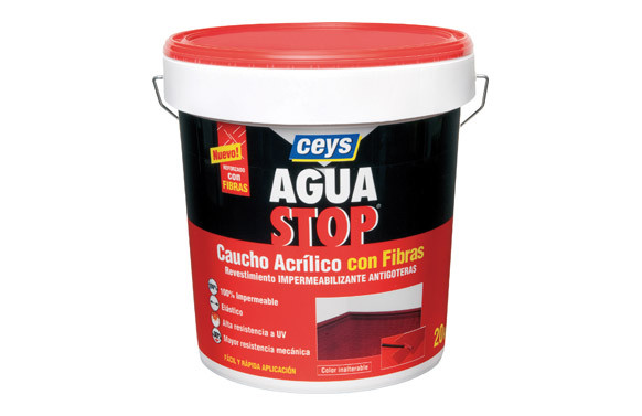 AGUA STOP CAUCHO ACRILICO FIBRAS 5 KG BLANCO