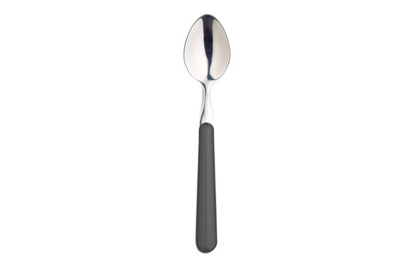 CUCHARA CAFE INOX POLYRESINA NEGRA -