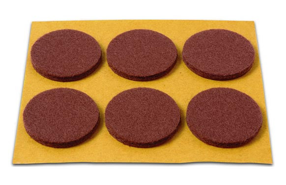 DESLIZADOR DE FIELTRO ADHESIVOMARRON Ø30MM 6 UDS