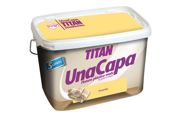 PINTURA PLASTICA MATE UNA CAPA AMARILLO-5 LT