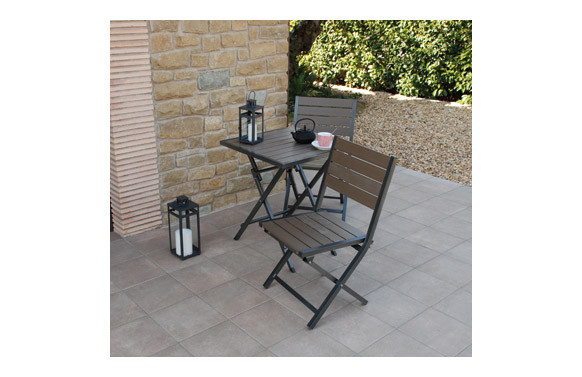 MESA 60X60 CM + 2 SILLAS PLEGABLE POLYWOOD