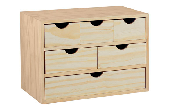 CAJONERA PINO MULTI 28X40X20CM BLOC-3X2X1
