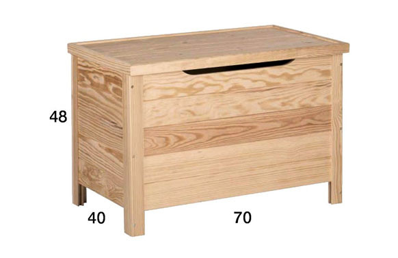 BAUL PINO MACIZO SIN BARNIZAR 48 X 70 X 40 CM
