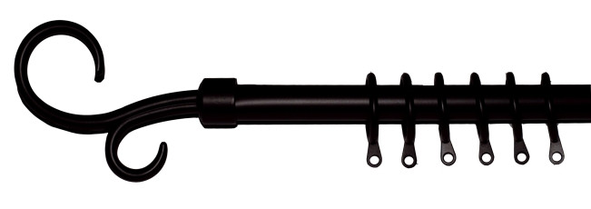 KIT EXTENSIBLE CORTINA TEIDE METAL NEGRO 125/245CM-NEGRO