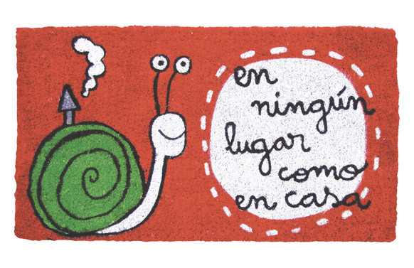 FELPUDO 40X70 \"EN NINGUN LUGAR COMO EN CASA\" ROJO