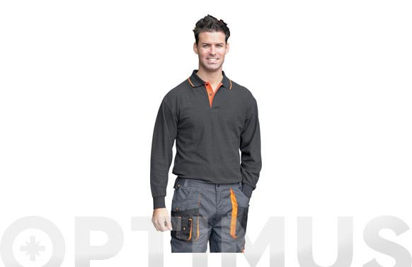 POLO MANGA LARGA CON BOLSILLO TOP RANGE T.XXL AZUL/NEGRO