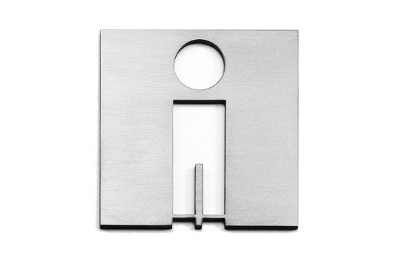 PLACA ICONO INOX 100 MM ESTAMP SERV.HOMBRE