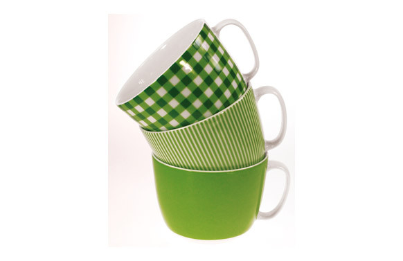 TAZA DESAYUNO 300 ML CUADROS VERDES