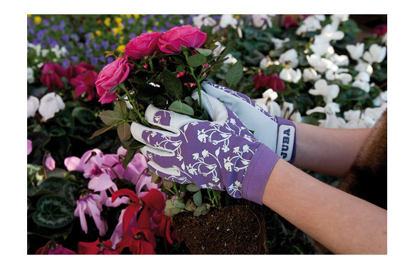 GUANTE PIEL FLOR CABRA MORADO TALLA-6