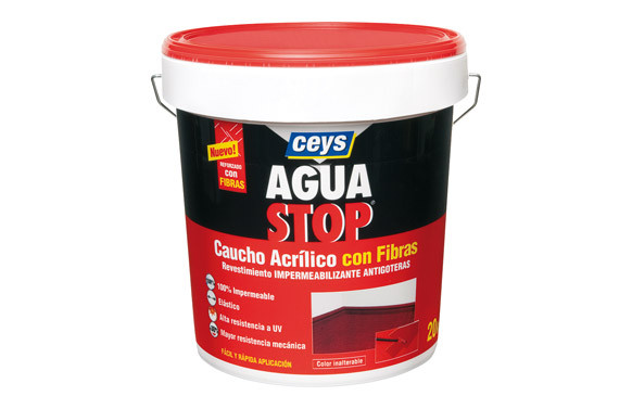 AGUA STOP CAUCHO ACRILICO FIBRAS 20KG TERRACOTA