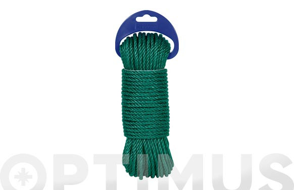 CUERDA PE CABLEADA 4C 5MM 25 MT VERDE
