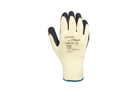 GUANTE POLIESTER/ALGODON C/LATEX NEGRO T-10