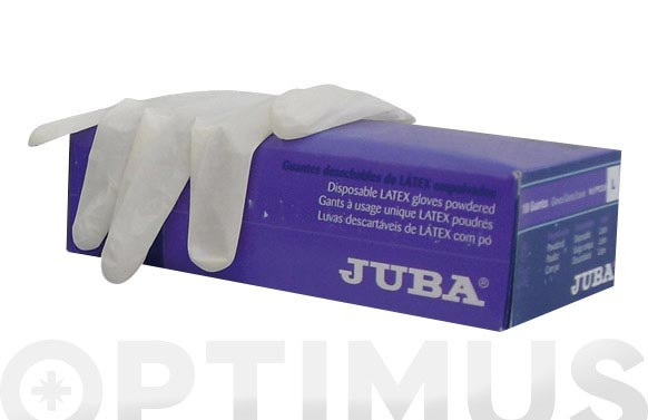 GUANTE DESECHABLE LATEX ECO EMPOLVADO T-S 100UDS