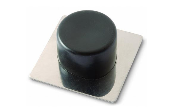 TOPE DE PUERTA ADHESIVOACERO INOX/PVC NEGRO 2 UDS