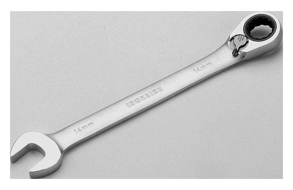 LLAVE COMBINADA CON CARRACA REVERSIBLE 8 MM. CROMO VANADIO